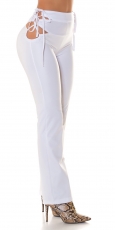 GoGo Wetlook Highwaist Hose mit sexy Cutouts - weiß