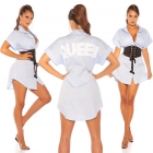 Preview: Legeres Blusenhemd mit Schrift-Print - angelblue