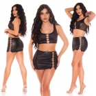 Preview: 2-tlg. GoGo-Set mit Schmuckschnallen - schwarz