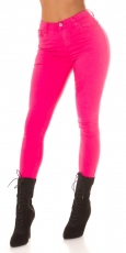 High Waist Push Up Skinny Jeans - pink