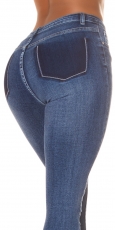 Super Stretch High Waist Jeans - blue washed