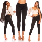 Preview: Moderne High Waist Jeans - schwarz