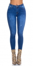 Basic Skinny Jeans im leichten Used-Effekten - blue washed