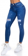 Sexy Skinny Jeans mit Vintage-Effekten - blue washed