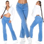 Preview: High Waist Bootcut Schlag Jeans - blue washed