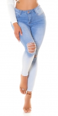 Moderne Skinny Jeans mit schönem Farbverlauf - light blue