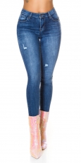 Sexy Slim Fit Basic Skinny Jeans in blue washed