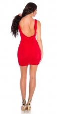Preview: Sexy Rückenfreies Minikleid mit Rund-Ausschnitt - rot
