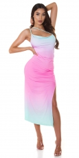 Luftig leichtes Sommerkleid im Batik-Look - pink