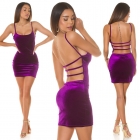 Preview: Sexy Minikleid mit Cut Outs im Rückenbereich - violett