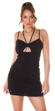 Sexy Minikleid mit exklusiven Dekolleté und Soft-Cups - schwarz