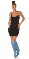 Preview: Stretch Minikleid mit tiefen Rückenausschnitt - schwarz