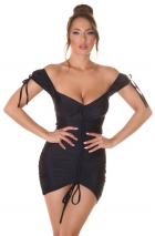 Sexy Stretch-Kleid mit Carmen-Ausschnitt in schwarz