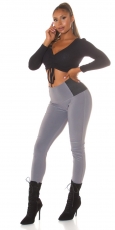 Preview: Moderne Leggings mit Stretch-Einsatz - grau