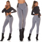 Preview: Moderne Leggings mit Stretch-Einsatz - grau