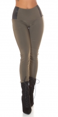 Moderne Leggings mit Stretch-Einsatz - khaki
