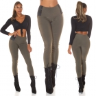 Preview: Moderne Leggings mit Stretch-Einsatz - khaki