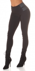 Moderne Leggings mit Stretch-Einsatz - schwarz