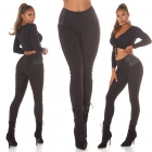 Preview: Moderne Leggings mit Stretch-Einsatz - schwarz