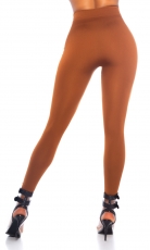 Preview: Nahtlose Thermo-Leggings mit Strass-Steinchen - bronze