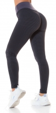 Leggings im Wabenmuster mit sexy Push Up Effekt - anthrazit
