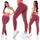 Preview: Leggings im Wabenmuster mit sexy Push Up Effekt - coral