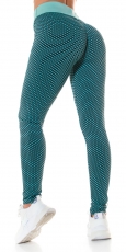 Leggings im Wabenmuster mit sexy Push Up Effekt - mint