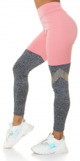Modische Leggings im Overknee Look - schwarz/altrosa