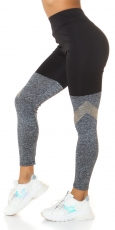 Modische Leggings im Overknee Look - schwarz