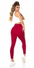 Preview: Figurbetonte Fitness-Leggings - bordeaux