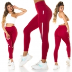 Preview: Figurbetonte Fitness-Leggings - bordeaux