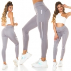 Preview: Figurbetonte Fitness-Leggings - stone