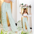 Preview: Sommer Plissee Schlag Damen Hose - mint