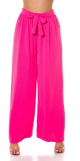 Preview: Leichte Sommer Damen Hose mit Bindebändchen in pink