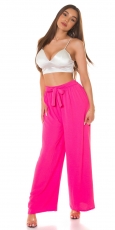 Leichte Sommer Damen Hose mit Bindebändchen in pink