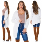 Preview: Flauschiger Cardigan in Longversion - cremé