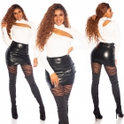 Preview: Rippstrick-Pulli mit sexy Cutout - weiß