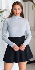 Kuschelweicher Rollkragen-Pullover in stone