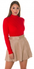 Kuschelweicher Rollkragen-Pullover in rot