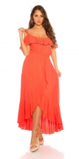 Wunderschönes Vokuhila-Kleid im Latina-Look - orange