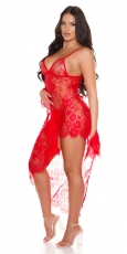 Preview: Sexy Negligee Dessous-Set aus feiner Spitze - rot