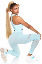 Sexy Fitness-Set aus Crop-Top und Leggings - aqua
