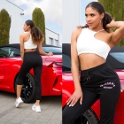 Preview: Moderne Jogginghose mit Schrift-Print in schwarz