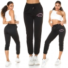Preview: Moderne Jogginghose mit Schrift-Print in schwarz