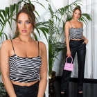 Preview: Kurz geschnittenes Crop Top mit Soft-Cups in zebra