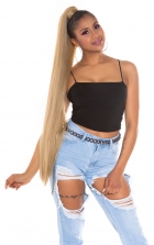 Sexy bauchfreies Spagettiträger-Crop-Top - schwarz