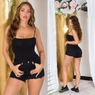 Preview: Figurbetontes Träger-Top mit Rund-Ausschnitt - schwarz