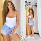 Preview: Figurbetontes Träger-Top mit Rund-Ausschnitt - weiß