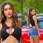 Preview: Sexy Bauchfreies Crop-Top mit Cutouts - schwarz