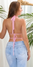 Preview: Super heißes Neckholder Top mit sexy Cut Outs in rosa